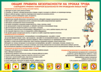 Таблица Общие правила безопасности на уроках труда 1000*1400 винил	  - «globural.ru» - Астрахань