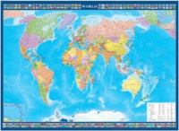 Настенная политическая карта мира с флагами на английском языке - «globural.ru» - Астрахань