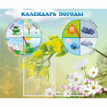 Стенд "Календарь погоды" с 2 карманами - «globural.ru» - Астрахань