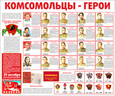 Тематический стенд "Комсомольцы-герои" - «globural.ru» - Астрахань